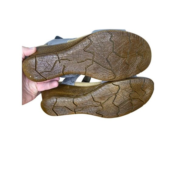 Romika Taupe Nevis 07 Leather Wedge Sandals Size 41/10 Cushioned Sole - Picture 10 of 11